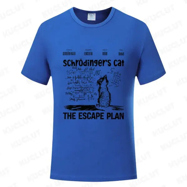 T Shirt for Men Clothing Fashion Cat The Escape Plan Geeky Printed T Shirts Harajuku Short Sleeve Tee Casual Men’s