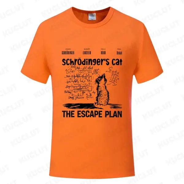 T Shirt for Men Clothing Fashion Cat The Escape Plan Geeky Printed T Shirts Harajuku Short Sleeve Tee Casual Men’s