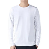 T Shirt For Men Cotton Long Sleeve T-shirts Solid Color Men’s Clothing Full Length Sleeve For Spring And Autumn