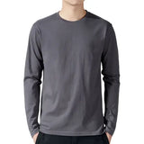 T Shirt For Men Cotton Long Sleeve T-shirts Solid Color Men’s Clothing Full Length Sleeve For Spring And Autumn