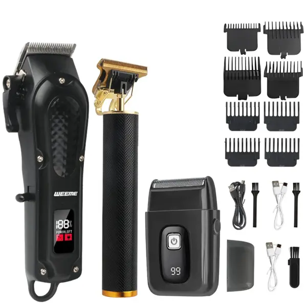 T9 Vintage Men’s Electric Hair Clipper Beard Trimmer/Rechargeable Hair Cutting Machine With Nose Hair Trimmer Kit