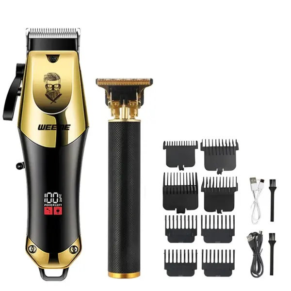 T9 Vintage Men’s Electric Hair Clipper Beard Trimmer/Rechargeable Hair Cutting Machine With Nose Hair Trimmer Kit