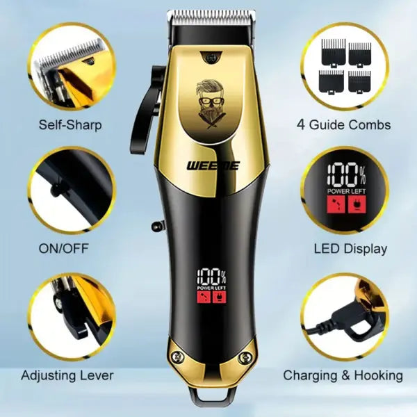 T9 Vintage Men’s Electric Hair Clipper Beard Trimmer/Rechargeable Hair Cutting Machine With Nose Hair Trimmer Kit