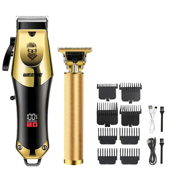 T9 Vintage Men’s Electric Hair Clipper Beard Trimmer/Rechargeable Hair Cutting Machine With Nose Hair Trimmer Kit