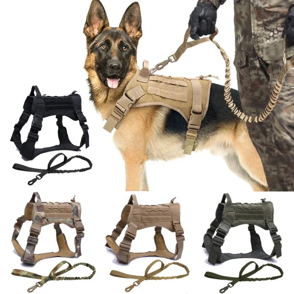 Tactical Dog Harness with Leash and Training Vest for All Dogs - Himpall