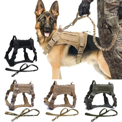 Tactical Dog Harness with Leash and Training Vest for All Dogs - Himpall