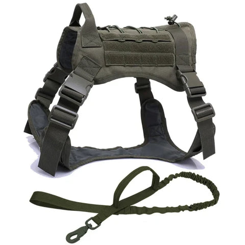 Tactical Dog Harness with Leash and Training Vest for All Dogs - Himpall