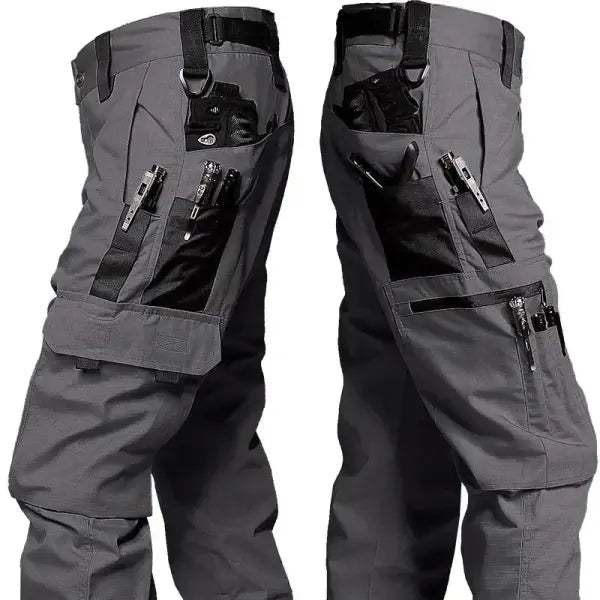 Men’s Tactical Waterproof Cargo Pants – Multi-Pocket Combat & Outdoor Wear-Resistant Trousers - Gray / XXXL