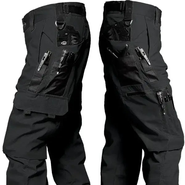 Men’s Tactical Waterproof Cargo Pants – Multi-Pocket Combat & Outdoor Wear-Resistant Trousers - Black / XL