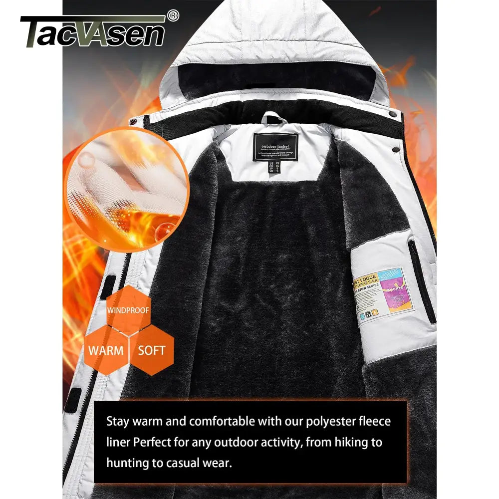 TACVASEN Women Winter Fashion Ski Snowboard Jacket Thermal Fleece Waterproof Fish Casual Work Rain Jacket Coat