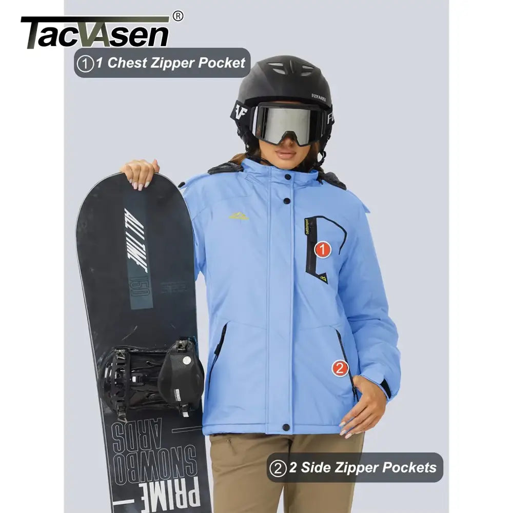 TACVASEN Women Winter Fashion Ski Snowboard Jacket Thermal Fleece Waterproof Fish Casual Work Rain Jacket Coat