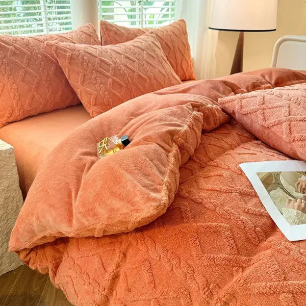 Tafuru Milk Fleece Single Quilt Set Autumn/winter Thickened Warm Solid Color Duvet Cover 200x230 220x240 Bedding