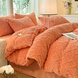 Tafuru Milk Fleece Single Quilt Set Autumn/winter Thickened Warm Solid Color Duvet Cover 200x230 220x240 Bedding