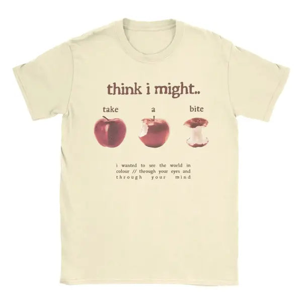 Women’s ’Take A Bite’ Graphic T-Shirt - Trendy Short Sleeve Round Neck Summer Fashion Tee - BJ4162-Khaki / S