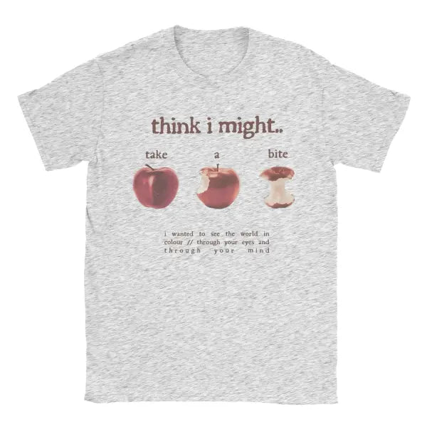 Women’s ’Take A Bite’ Graphic T-Shirt - Trendy Short Sleeve Round Neck Summer Fashion Tee - BJ4162-GRAY / XXL