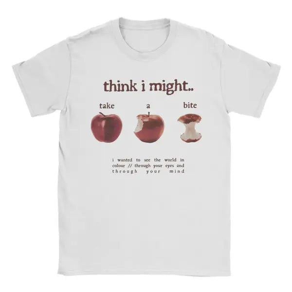 Women’s ’Take A Bite’ Graphic T-Shirt - Trendy Short Sleeve Round Neck Summer Fashion Tee - BJ4162-WHITE / S
