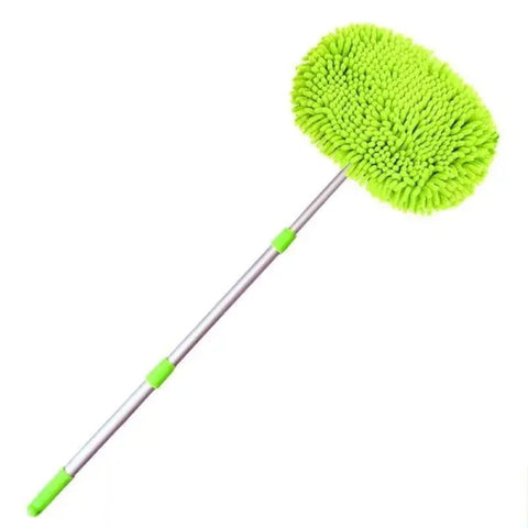 Telescopic Long Handle Car Wash Mop with Super Absorbent Features - green