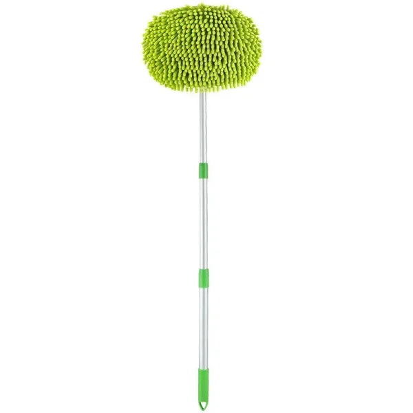 Telescopic Long Handle Car Wash Mop with Super Absorbent Features - green