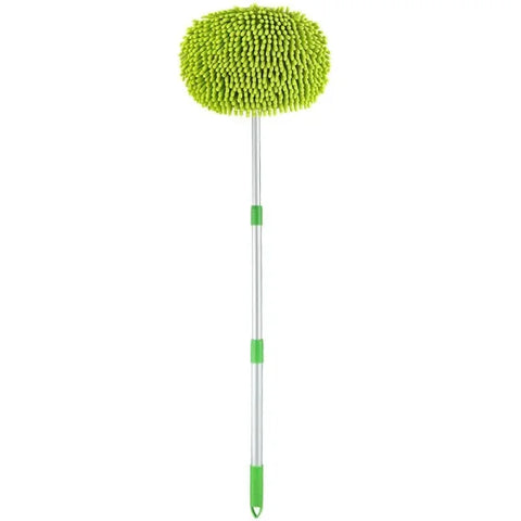 Telescopic Long Handle Car Wash Mop with Super Absorbent Features - green