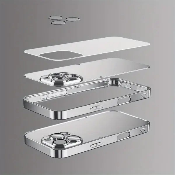 Tempered glass gradient electroplated phone case for iPhone