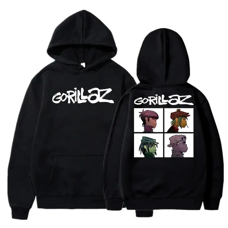 The Autumn and Winter Pullovers Long Sleeve Loose Soft Sweatshirt Streetwear Coat Gorillaz Printing Women and Men Hoode