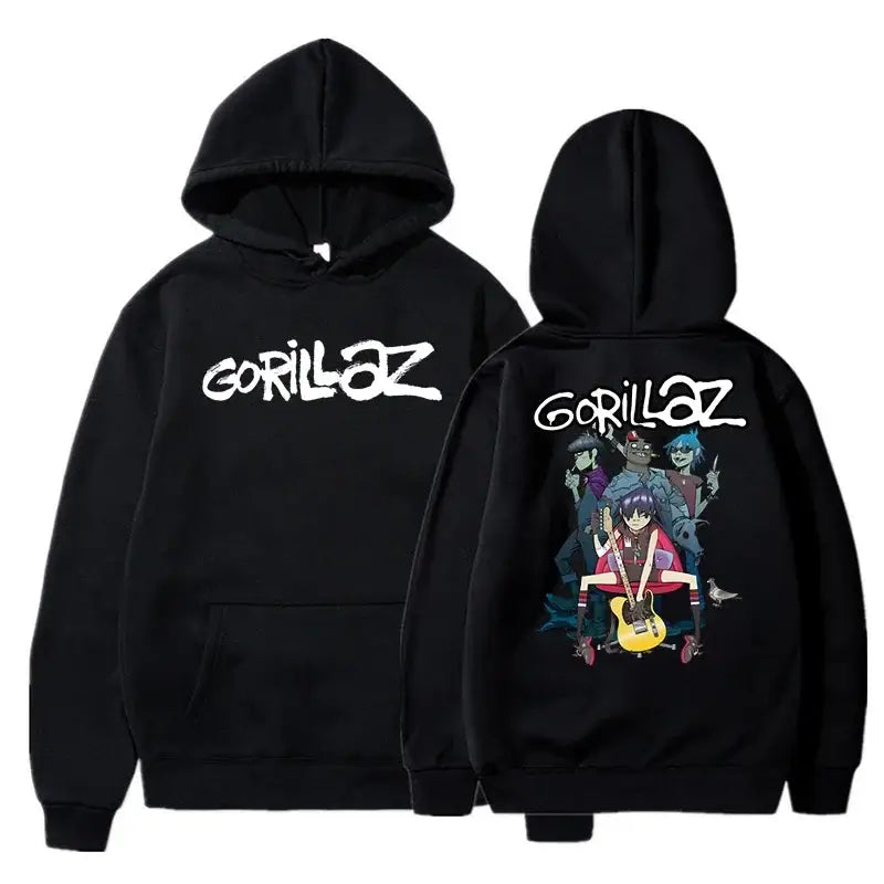 The Autumn and Winter Pullovers Long Sleeve Loose Soft Sweatshirt Streetwear Coat Gorillaz Printing Women and Men Hoode