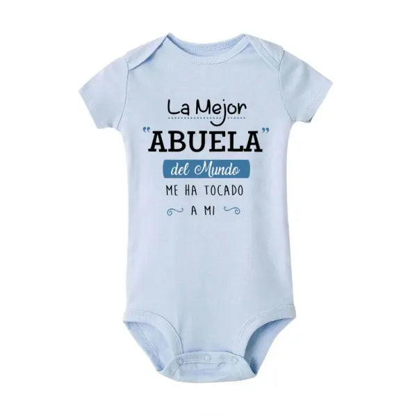 Best Grandmother in the World” Baby Bodysuit – Cute Summer Short Sleeve Romper for Newborns & Toddlers - TR549202-SRPLB