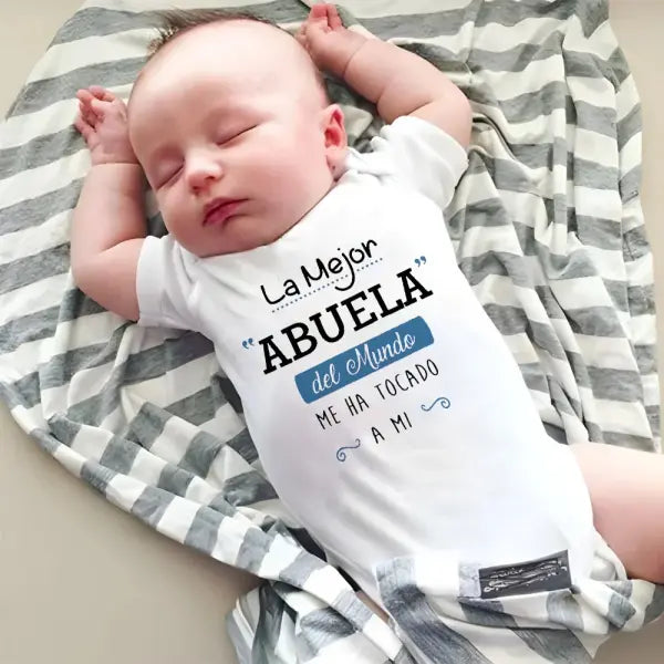 Best Grandmother in the World” Baby Bodysuit – Cute Summer Short Sleeve Romper for Newborns & Toddlers