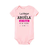 Best Grandmother in the World” Baby Bodysuit – Cute Summer Short Sleeve Romper for Newborns & Toddlers - TR549201-SRPPK
