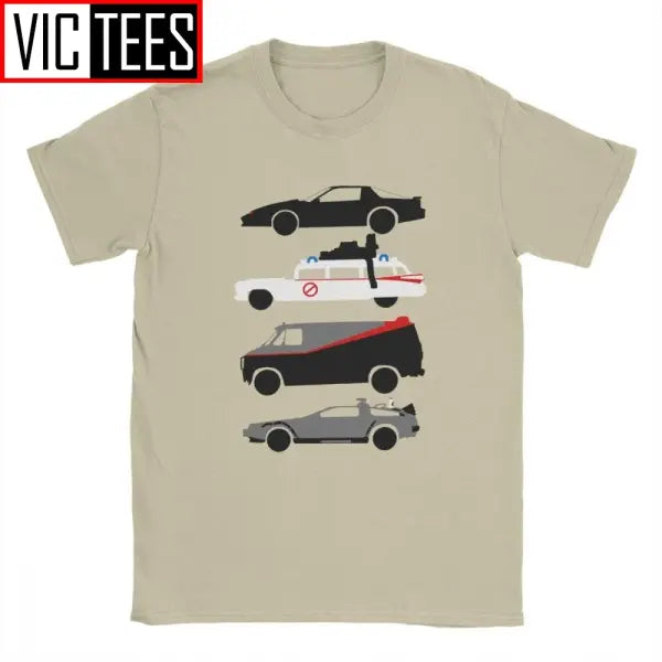 Vikineey Men Cotton O Neck Car Design Funny T Shirt for Traveling