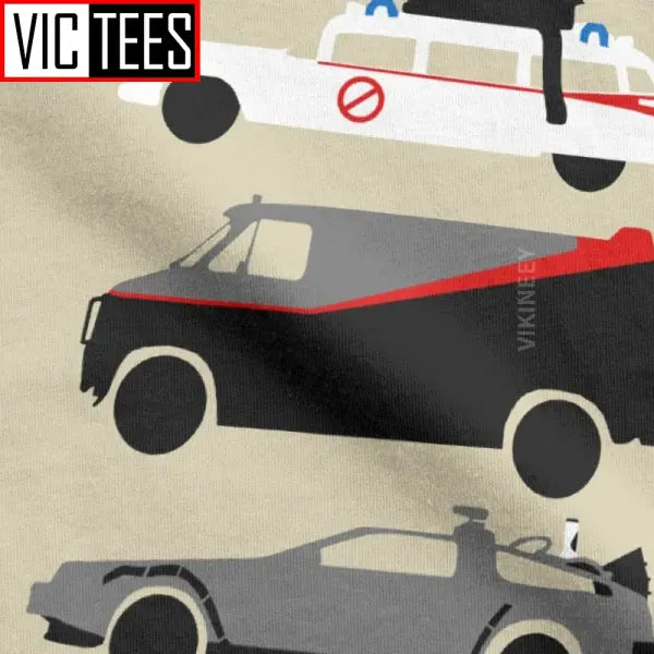 Vikineey Men Cotton O Neck Car Design Funny T Shirt for Traveling