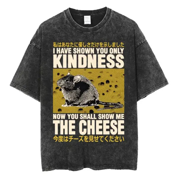 The Horrors Are Never Ending Yet I Remain Silly T-shirt Funny Japanese Style Frog Retro Washed T Shirt Men’s Oversized