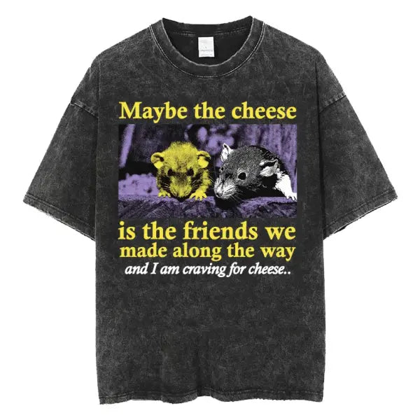 The Horrors Are Never Ending Yet I Remain Silly T-shirt Funny Japanese Style Frog Retro Washed T Shirt Men’s Oversized