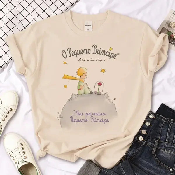 Prince Print Comics Pattern Women’s Tee – Broadcloth Top - BJ1020-1-Khaki / XXXL