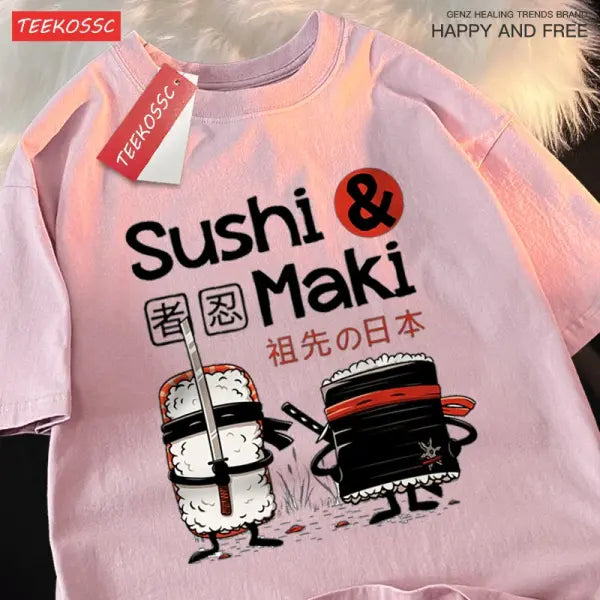 Summer Hand Painted Men’s Cotton Tee - Pink / S