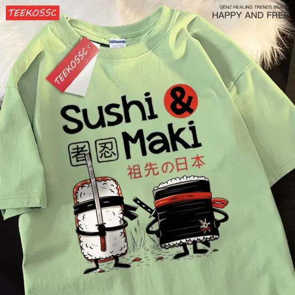 Summer Hand Painted Men’s Cotton Tee - Light Green / S