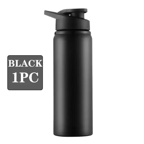 Thermal Insulation Metal Water Bottle Portable Direct Drinking Gym Cup - Black-1PC / 600ml / China Mainland
