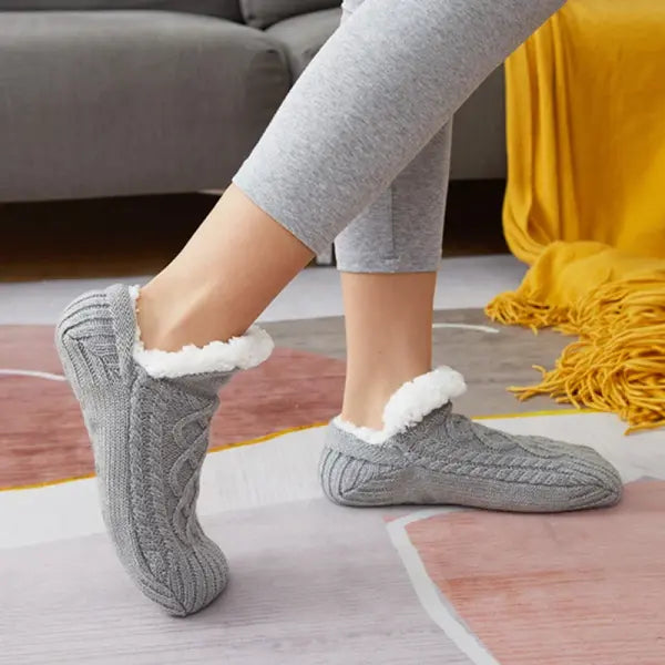 Thick Acrylic Model Number Slipper Socks for Men (Polyester) Low Tube Thickness - Grey / 43-45(280mm)