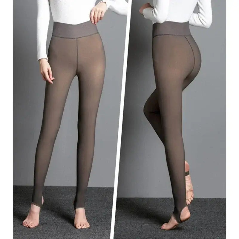 Thermal Stockings Woman Fleece Tights Sexy Winter Warm Pantyhose Translucent Slim Thicken Tights Elastic Velvet