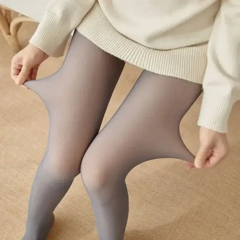 Thermal Stockings Woman Fleece Tights Sexy Winter Warm Pantyhose Translucent Slim Thicken Tights Elastic Velvet