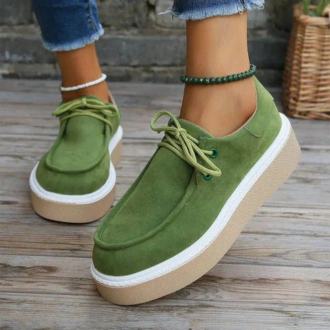 Thick Bottom Lace-Up Flats for Women in Size 36 to 38 - Himpall