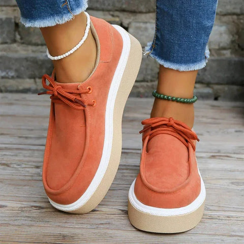 Thick Bottom Lace-Up Flats for Women in Size 36 to 38 - Himpall