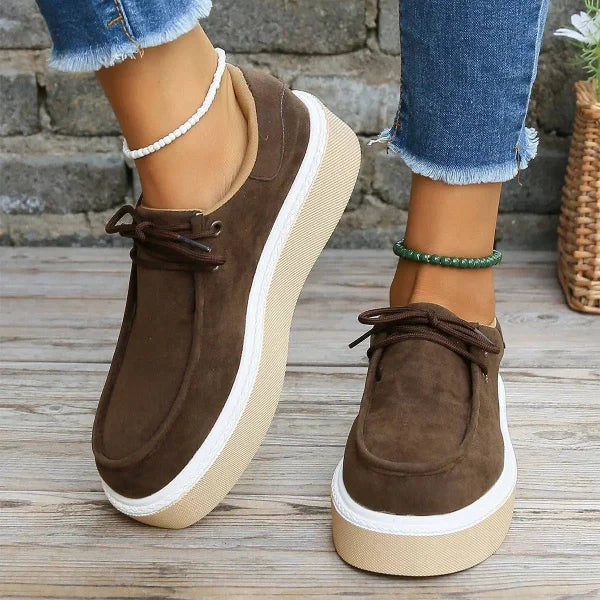 Thick Bottom Lace-Up Flats for Women in Size 36 to 38 - Himpall