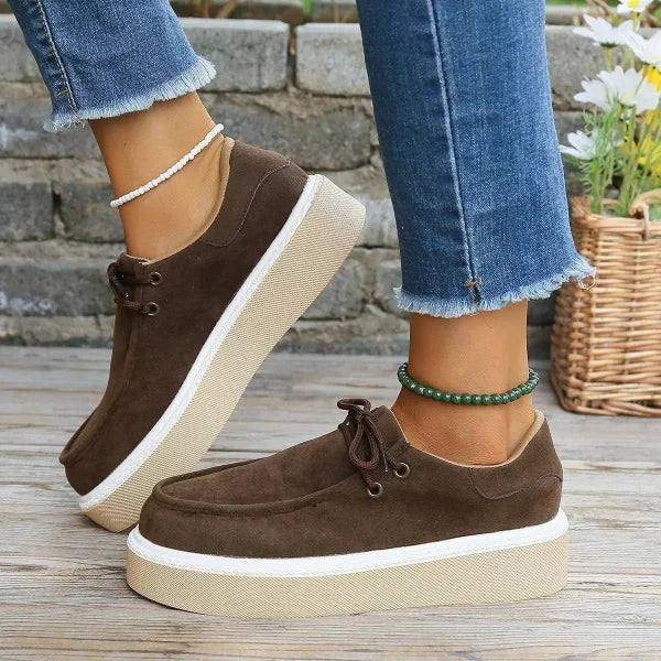 Thick Bottom Lace-Up Flats for Women in Size 36 to 38 - Himpall