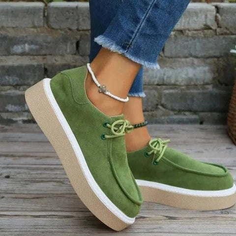 Thick Bottom Lace-Up Flats for Women in Size 36 to 38 - Himpall