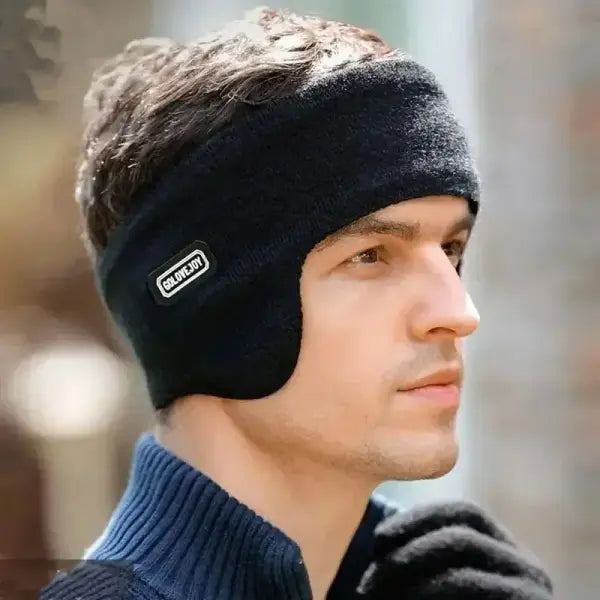 Winter Fleece Ear Warmer Headband – Windproof Cold-Weather Ear Cover for Running Cycling & Outdoor Sports - y577-black