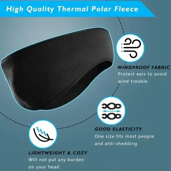 Winter Fleece Ear Warmer Headband – Windproof Cold-Weather Ear Cover for Running Cycling & Outdoor Sports