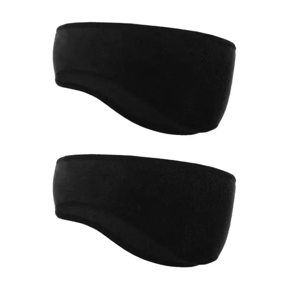 Winter Fleece Ear Warmer Headband – Windproof Cold-Weather Ear Cover for Running Cycling & Outdoor Sports - blakc 2pcs
