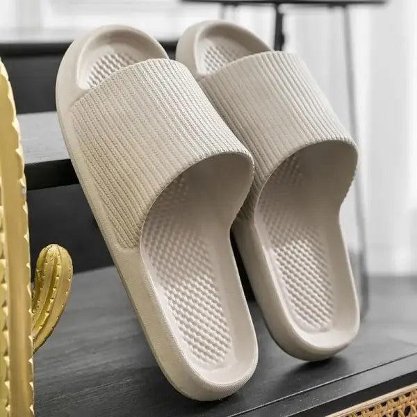 Thick Platform EVA Slippers Soft Sole Non-slip Summer Slides - GRAY / 44-45