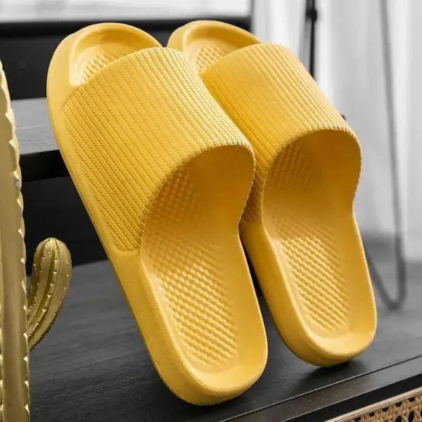 Thick Platform EVA Slippers Soft Sole Non-slip Summer Slides - yellow / 44-45